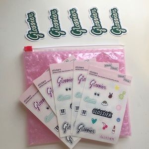 Glossier sticker + medium bag bundle
